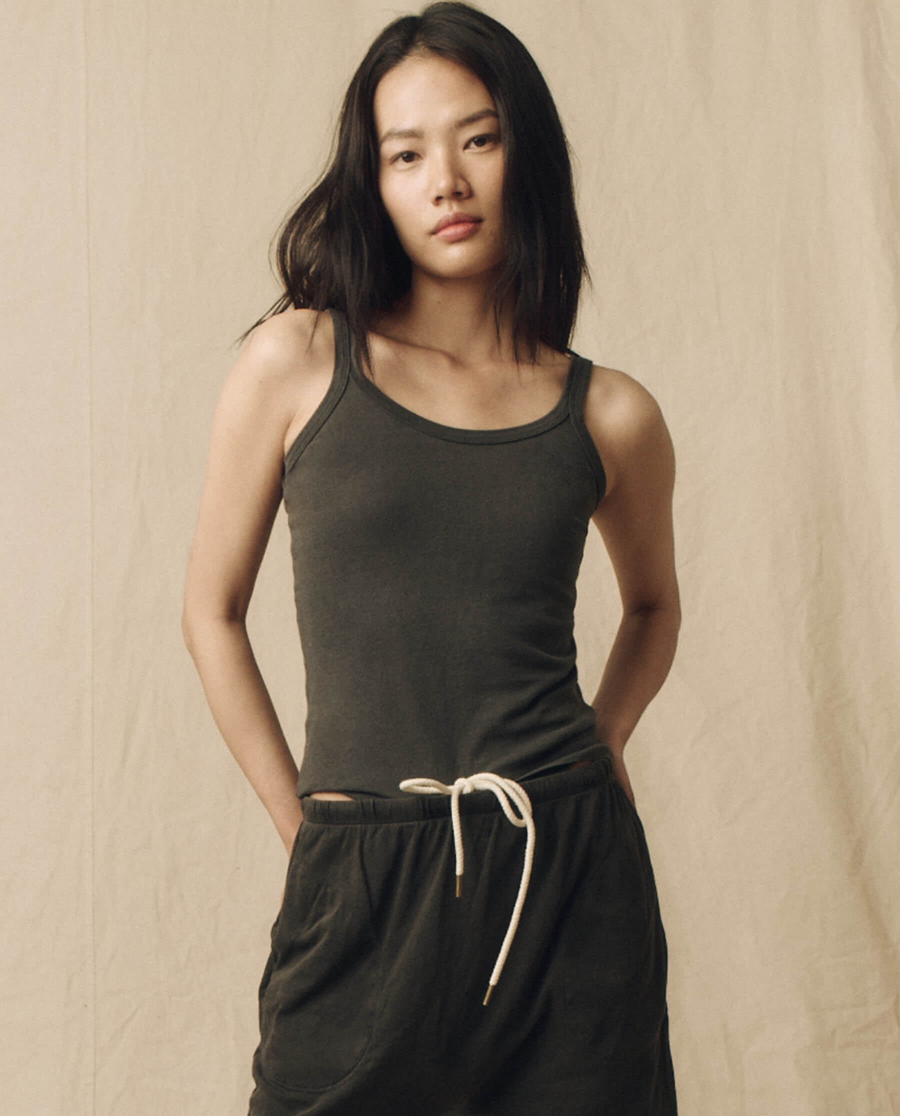 The Slim Tank. Solid -- Washed Black