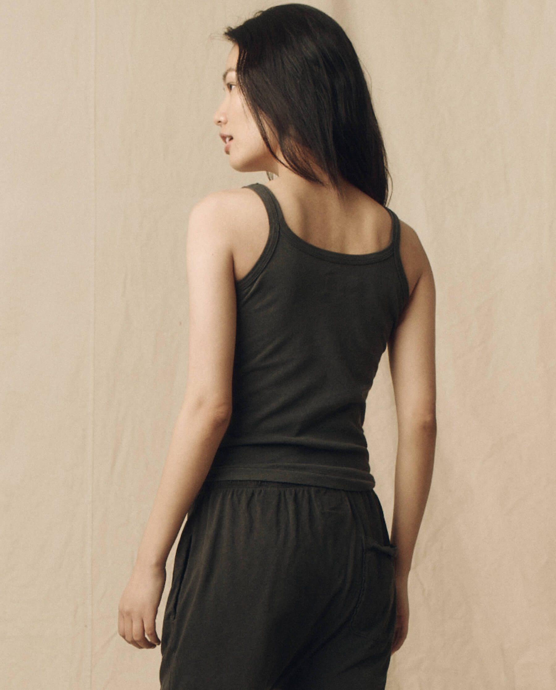 The Slim Tank. Solid -- Washed Black