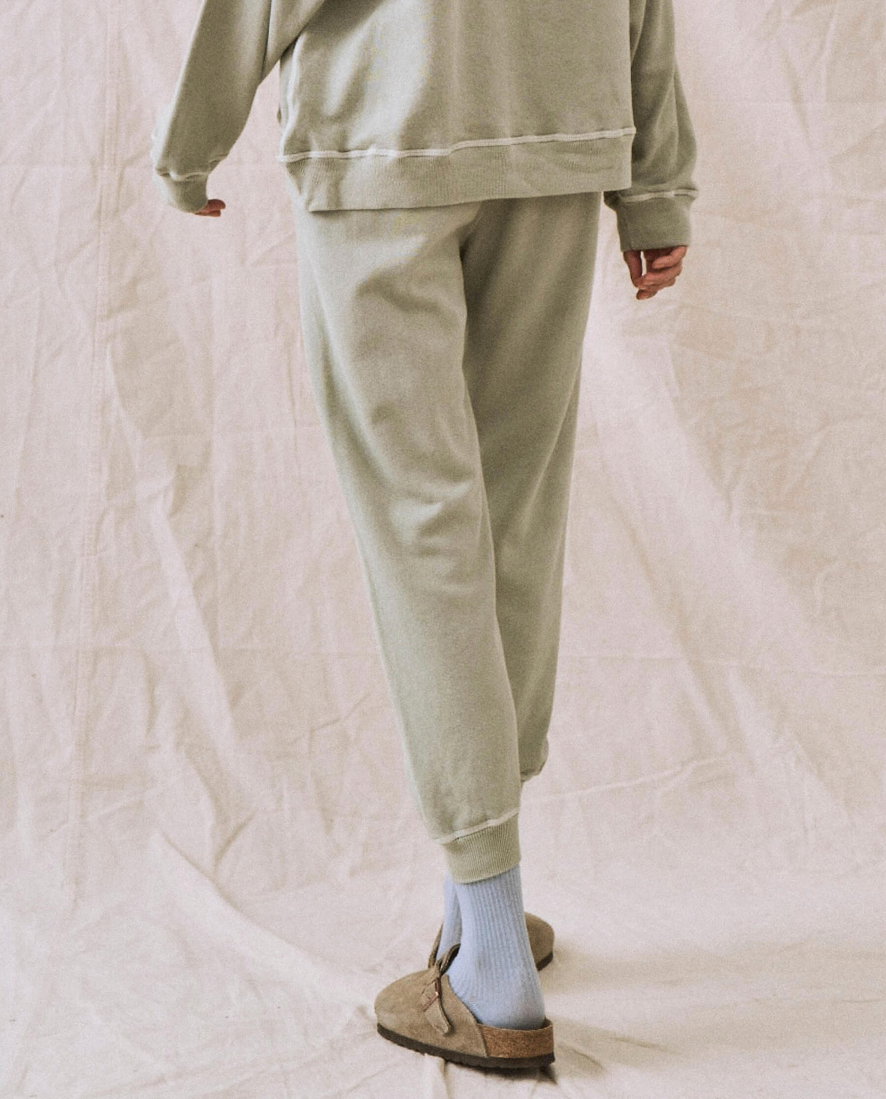 The Cropped Sweatpant. Solid -- Seafoam