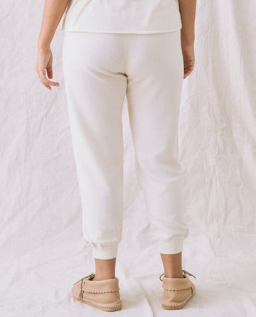 The Cropped Sweatpant. - Washed White - THE GREAT. – The Great.