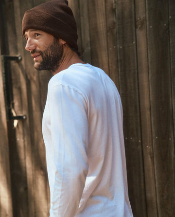 The Men's Slim Henley. -- True White TEES THE GREAT. HOL 22 MEN SALE