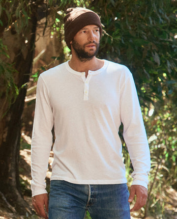 The Men's Slim Henley. -- True White TEES THE GREAT. HOL 22 MEN SALE