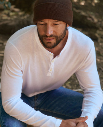 The Men's Slim Henley. -- True White TEES THE GREAT. HOL 22 MEN SALE