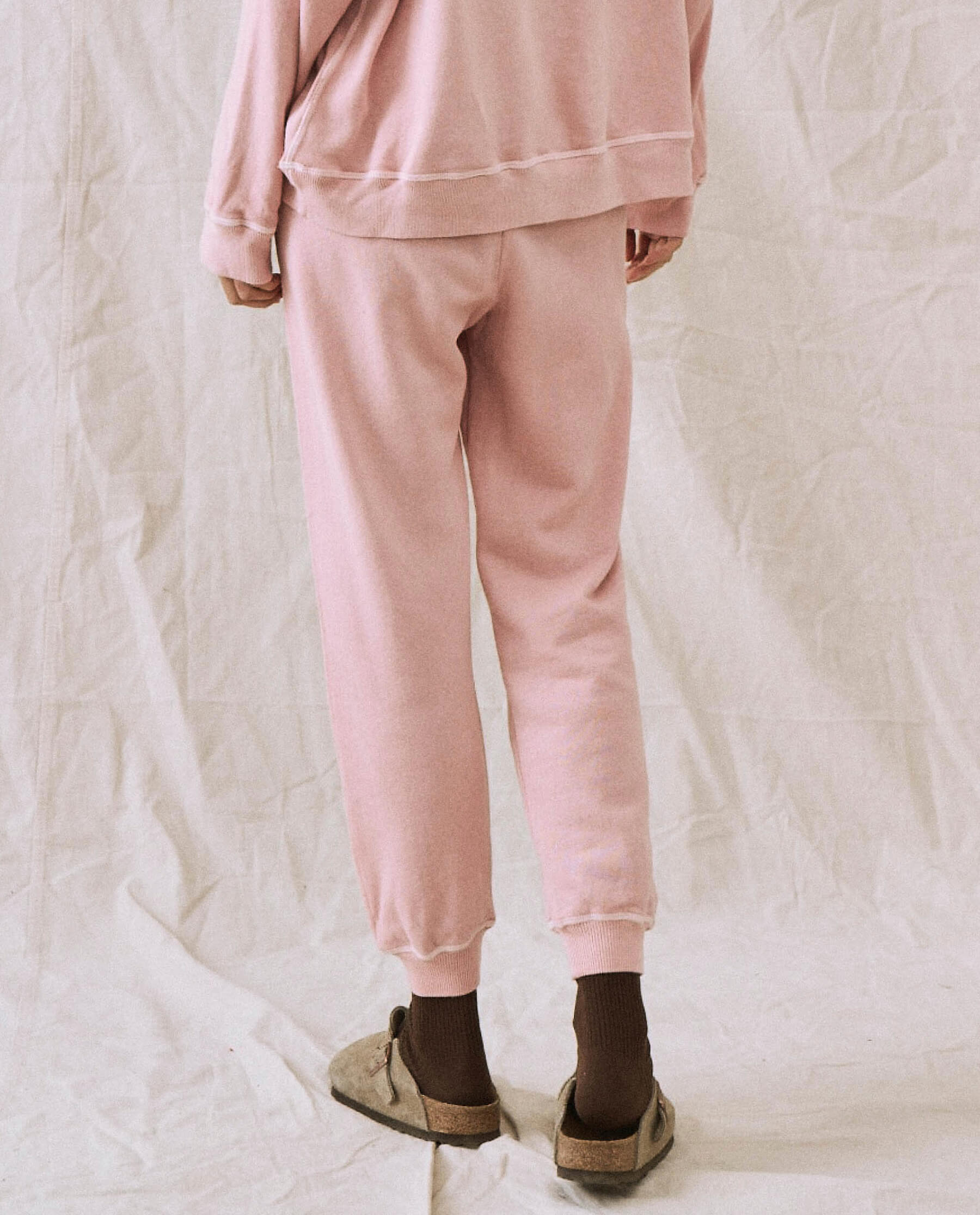 The Cropped Sweatpant. Solid -- Pale Blush