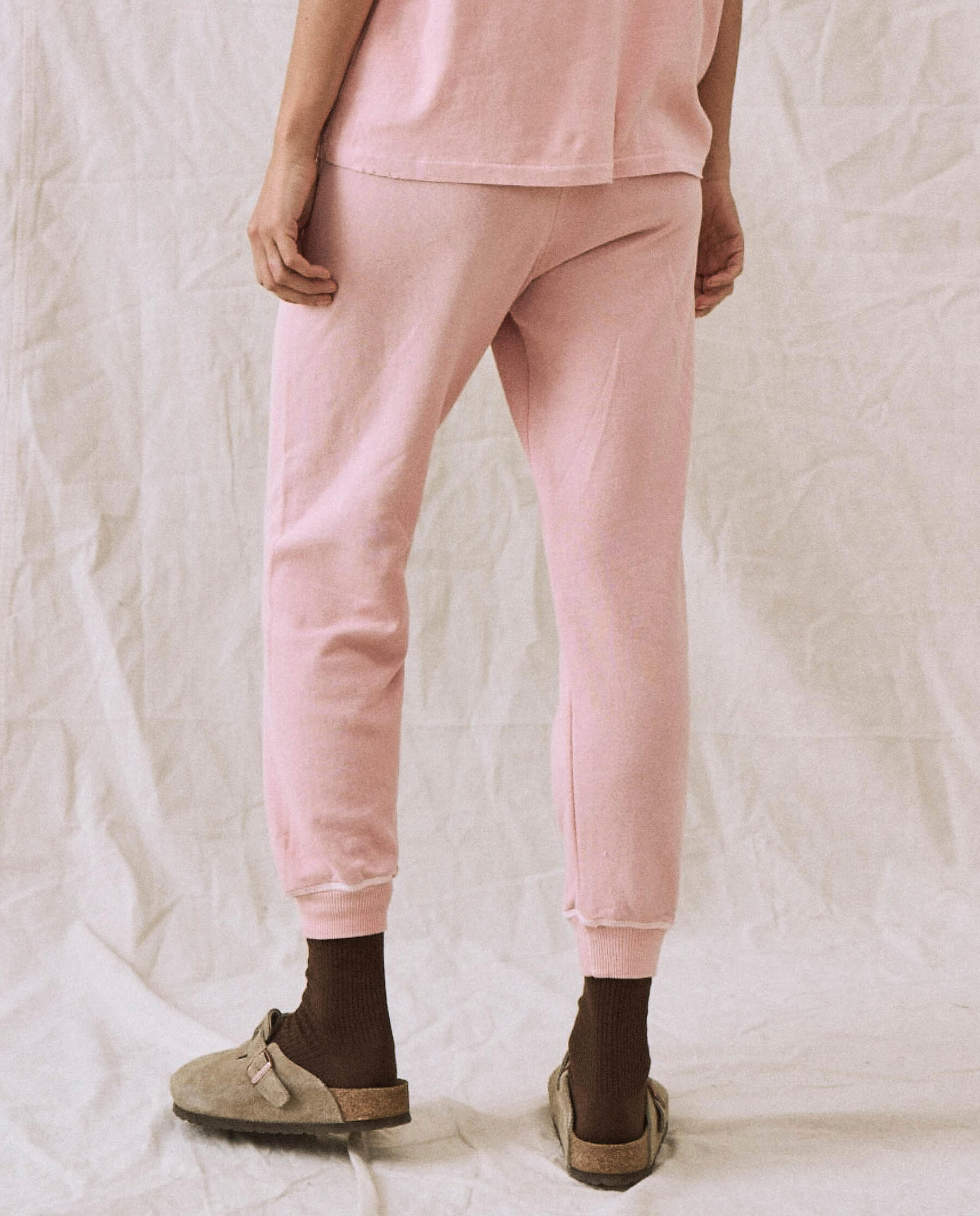The Cropped Sweatpant. Solid -- Pale Blush