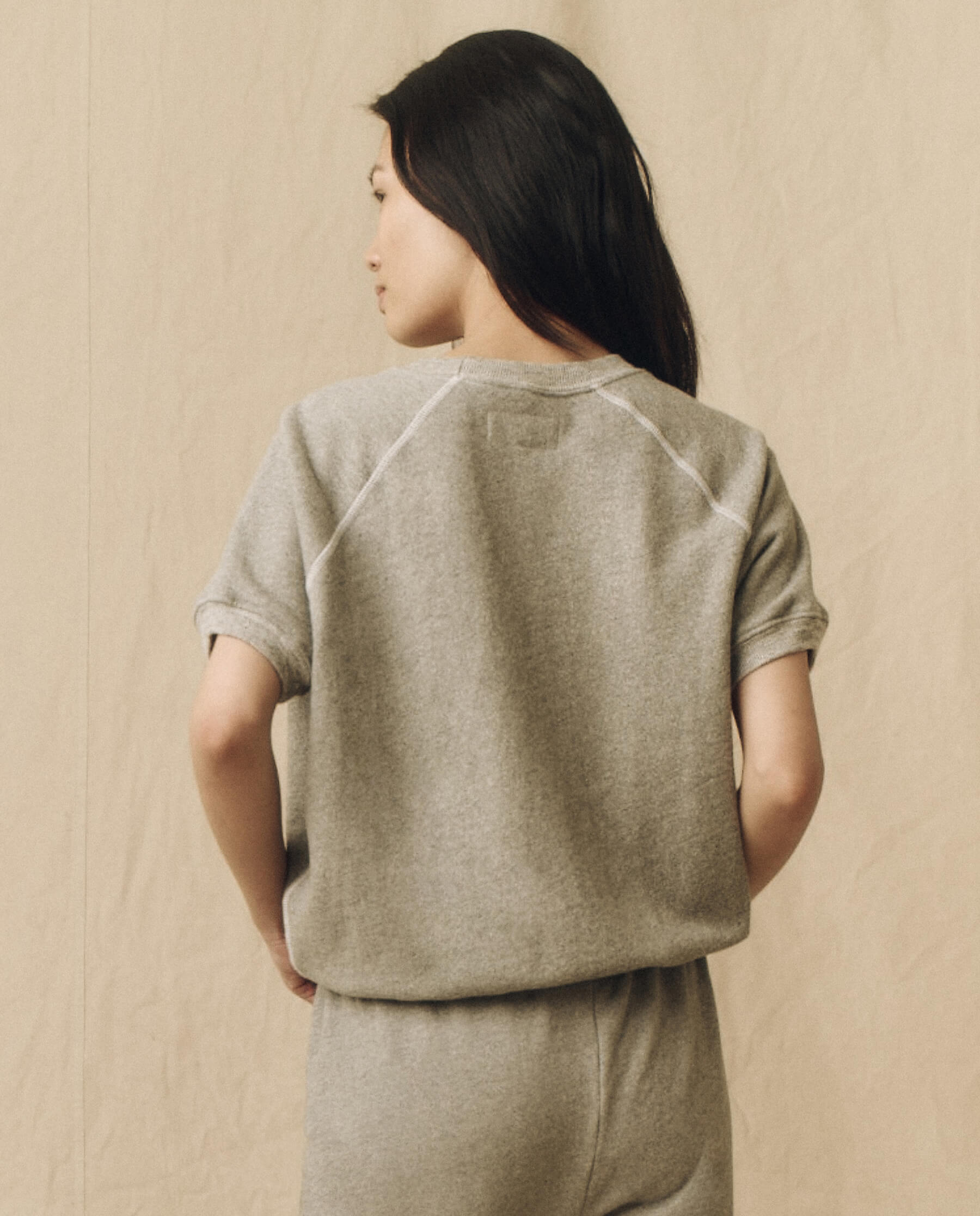 The Short Sleeve Sweatshirt. Solid -- Varsity Grey