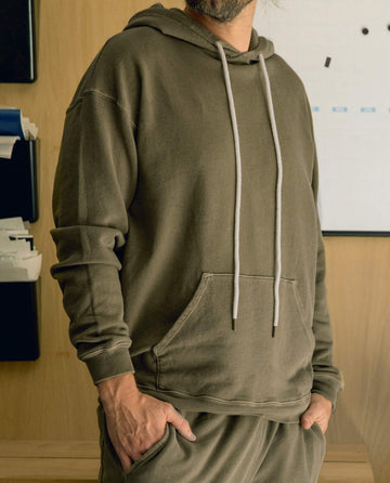 The Men's Gym Drawstring Hoodie. -- Dark Army SWEATSHIRTS THE GREAT. FALL 22 MEN SALE