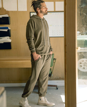 The Men's Gym Drawstring Hoodie. -- Dark Army SWEATSHIRTS THE GREAT. FALL 22 MEN SALE