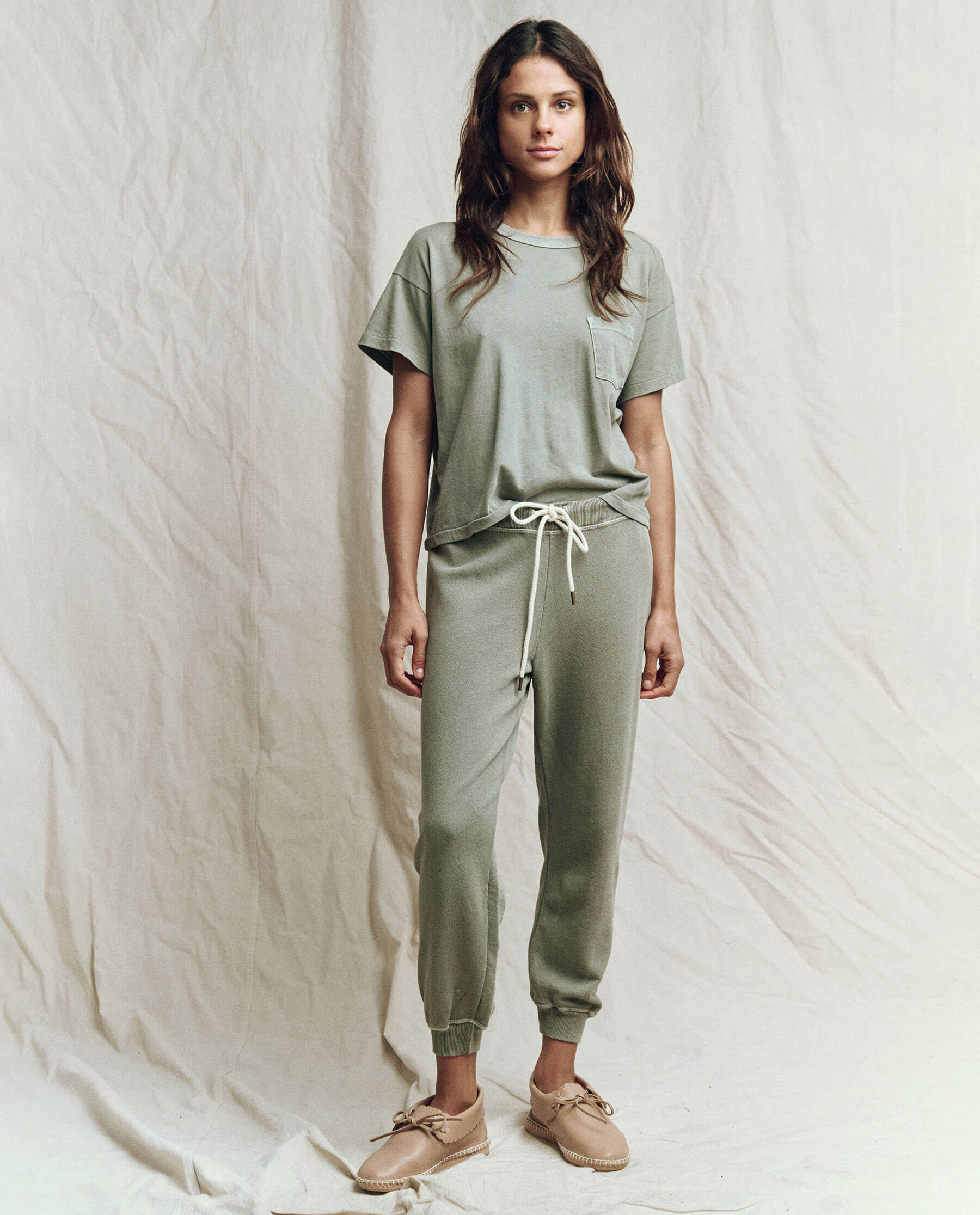 The Cropped Sweatpant. Solid -- Sweetgrass