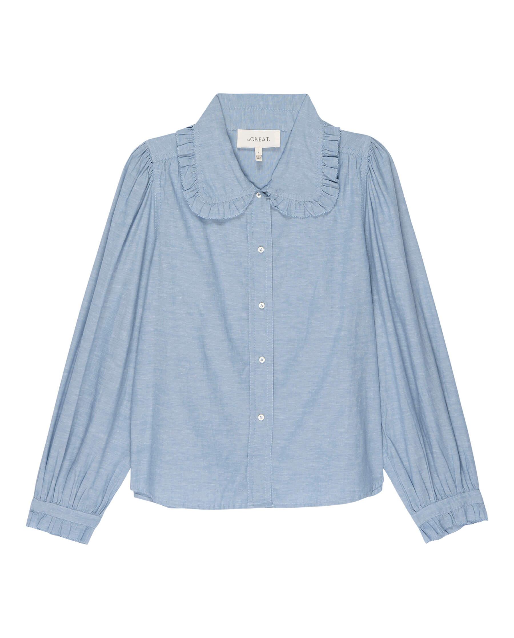 The Hemmingway Top. -- Light Chambray SHIRTS THE GREAT. SP23 D1