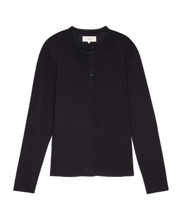 The Men's Slim Henley. -- Almost Black TEES THE GREAT. HOL 22 MEN SALE