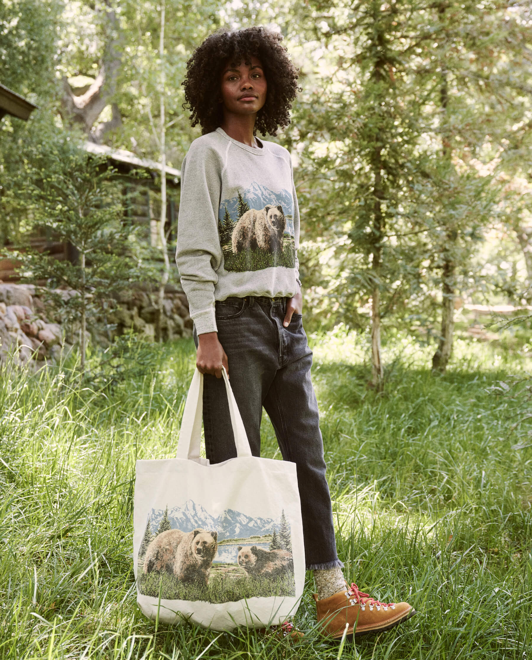 The Tote. -- Cream with Bear Graphic