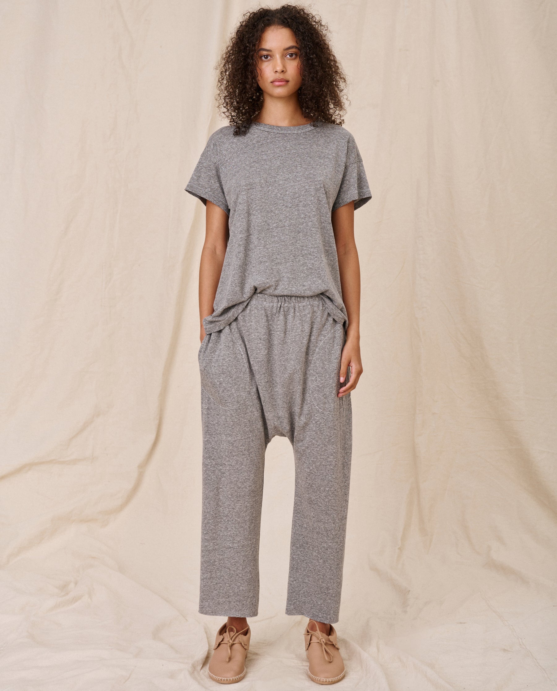 The Boxy Crew. Solid -- Heather Grey