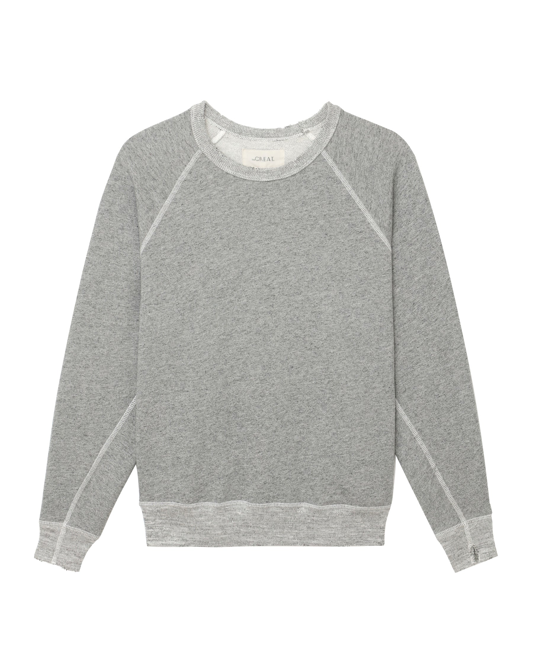 The College Sweatshirt. Solid -- Varsity Grey SWEATSHIRTS THE GREAT. CORE KNITS
