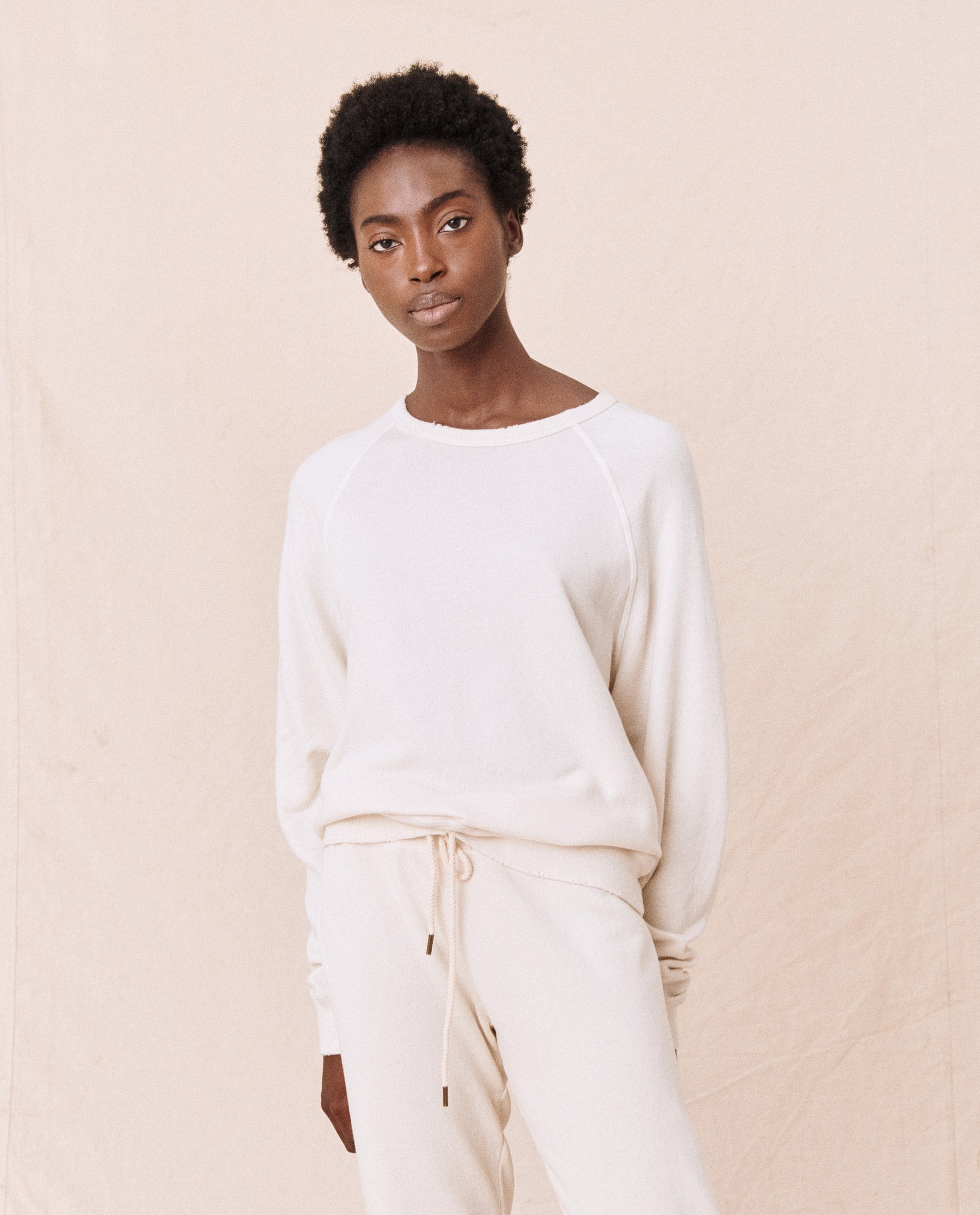 The Slouch Sweatshirt. Solid -- WASHED WHITE
