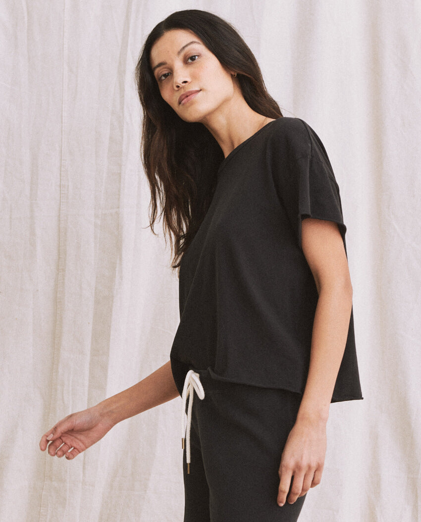 The Crop Tee. Solid -- ALMOST BLACK