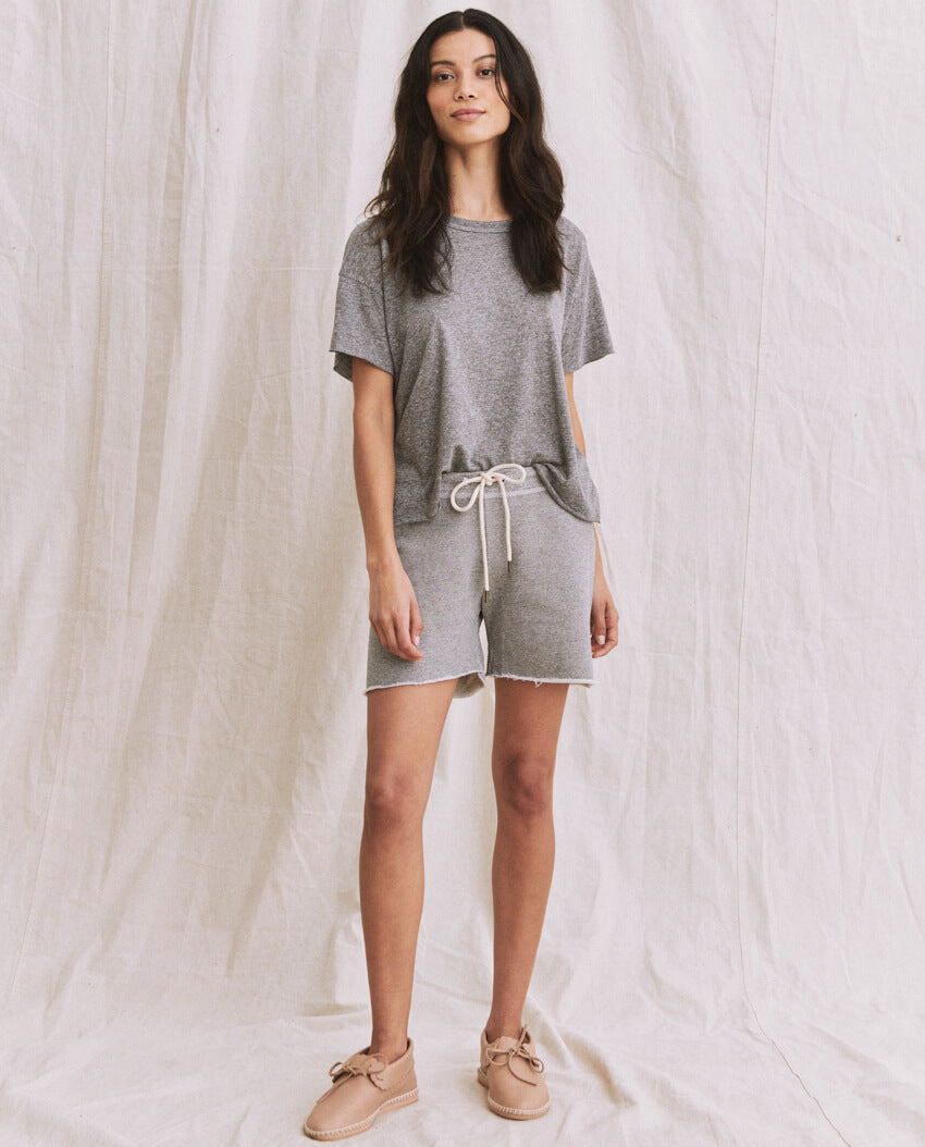 The Crop Tee. Solid -- HEATHER GREY TEES THE GREAT. CORE KNITS