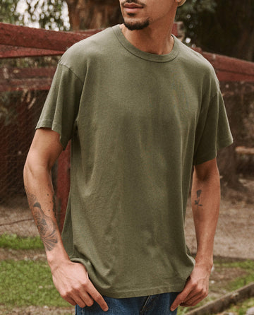 The Men's Boxy Crew.--Army TEES THE GREAT. SP22 D2 MENS SALE
