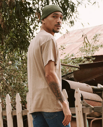 The Men's Boxy Crew. Solid -- Khaki TEES THE GREAT. SP22 D2 MENS SALE