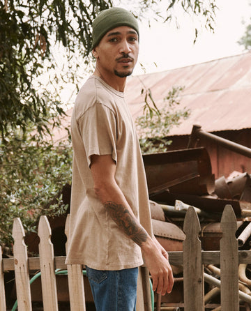 The Men's Boxy Crew. Solid -- Khaki TEES THE GREAT. SP22 D2 MENS SALE