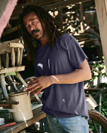 The Men's Boxy Crew. -- Washed Navy TEES THE GREAT. SP22 D2 MENS SALE