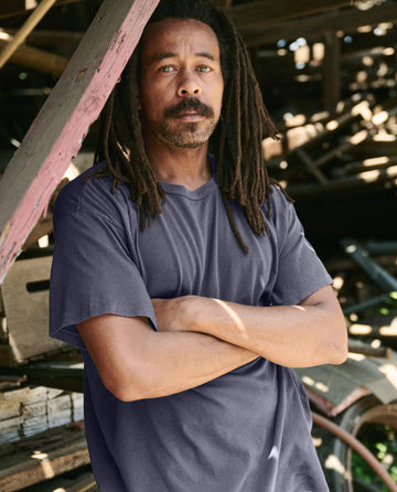 The Men's Boxy Crew. -- Washed Navy TEES THE GREAT. SP22 D2 MENS SALE