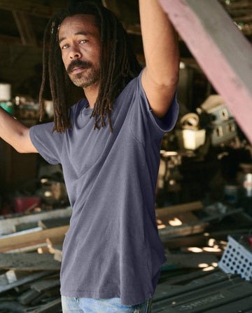 The Men's Boxy Crew. -- Washed Navy TEES THE GREAT. SP22 D2 MENS SALE