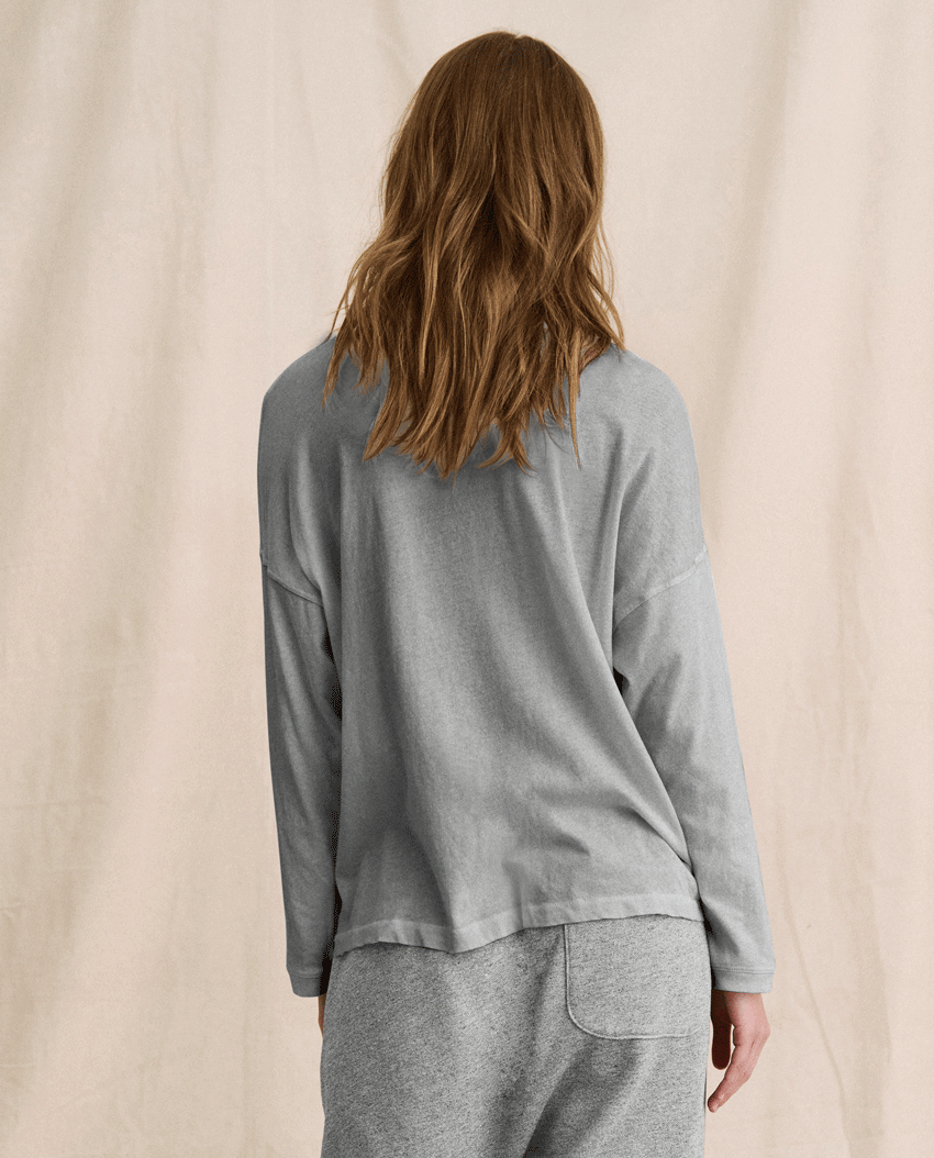 The Shrunken Henley. -- Heather Grey TEES THE GREAT. CORE KNITS