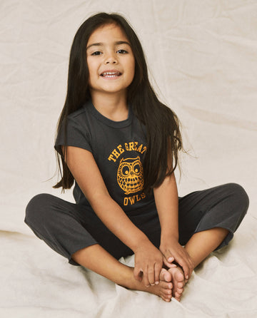 The Little Boxy Crew. Graphic -- Navy with Owl Graphic TEES THE GREAT. PF22 LITTLE